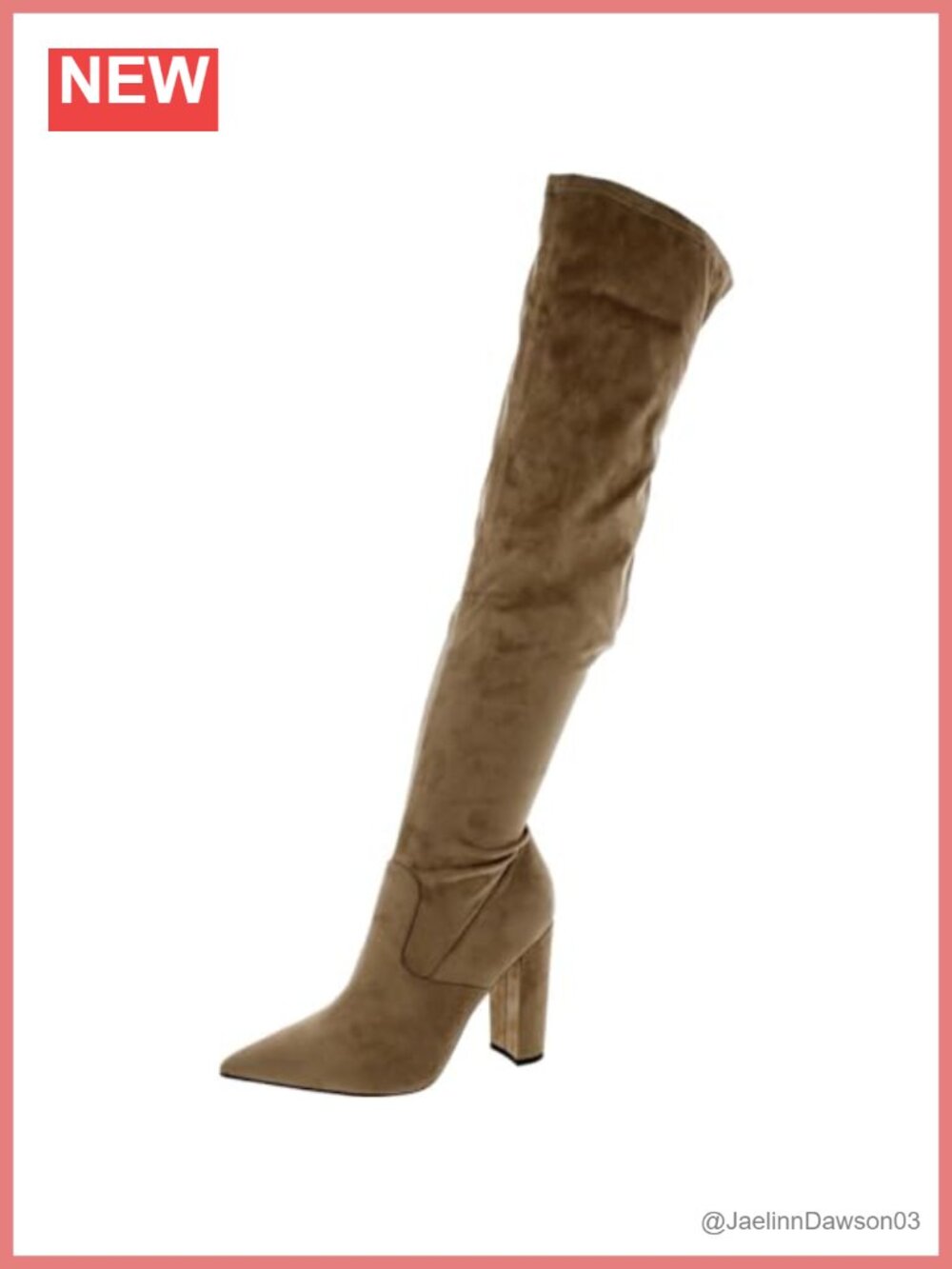 Tall High Heel Over-the-Knee Suede Boots Pointed Toe Block Heel